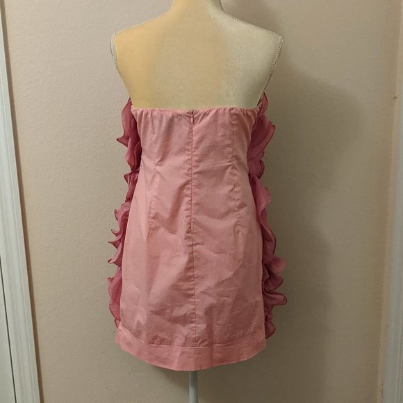 Pink Strapless Ruffle Dress - Picture 3 of 3